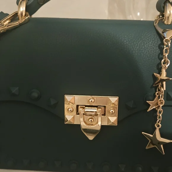 Cute Edgy Style Purse Woth Gold Accents - Picture 2 of 4